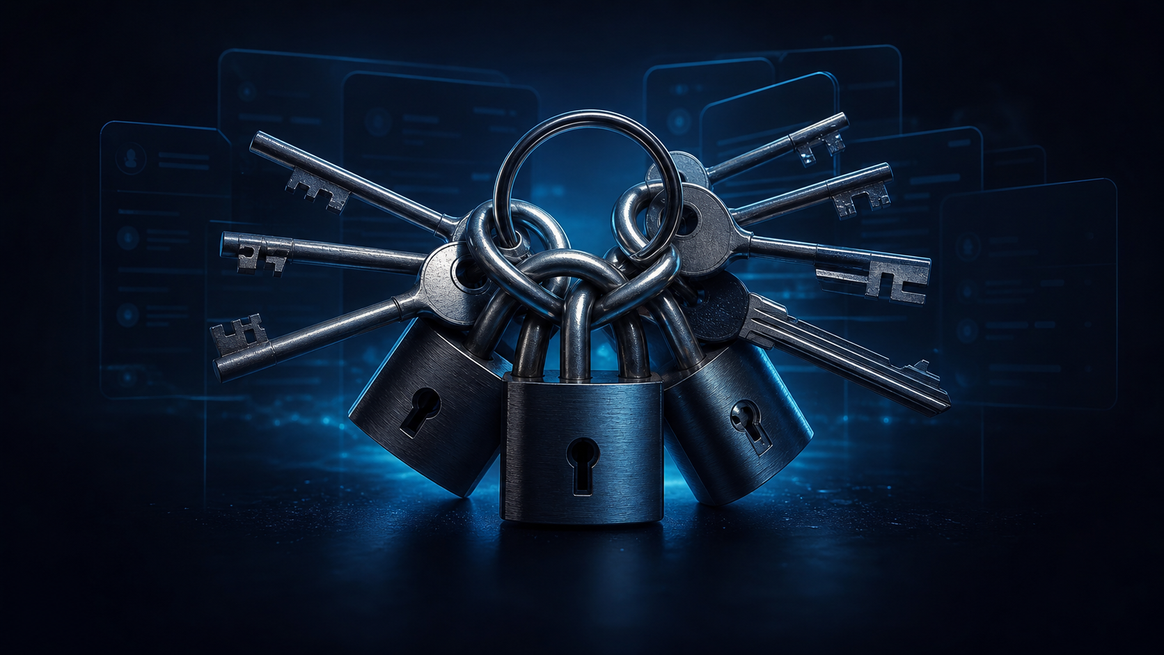 Keys and locks representing who controls your website accounts