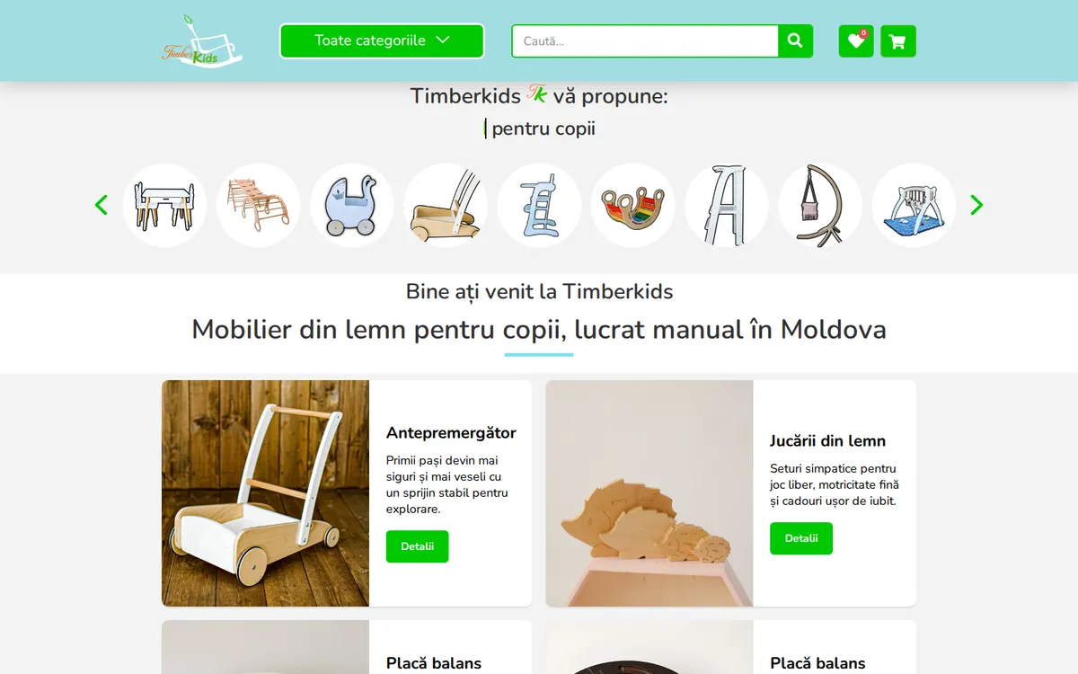 Timberkids — WooCommerce store for handmade kids' furniture