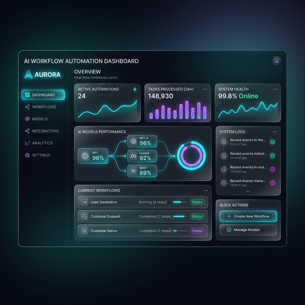 AI workflow automation dashboard